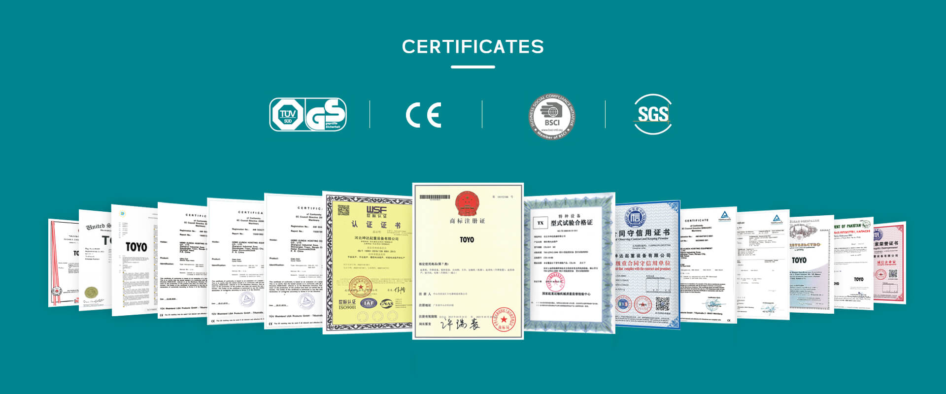 toyo hoists certificate