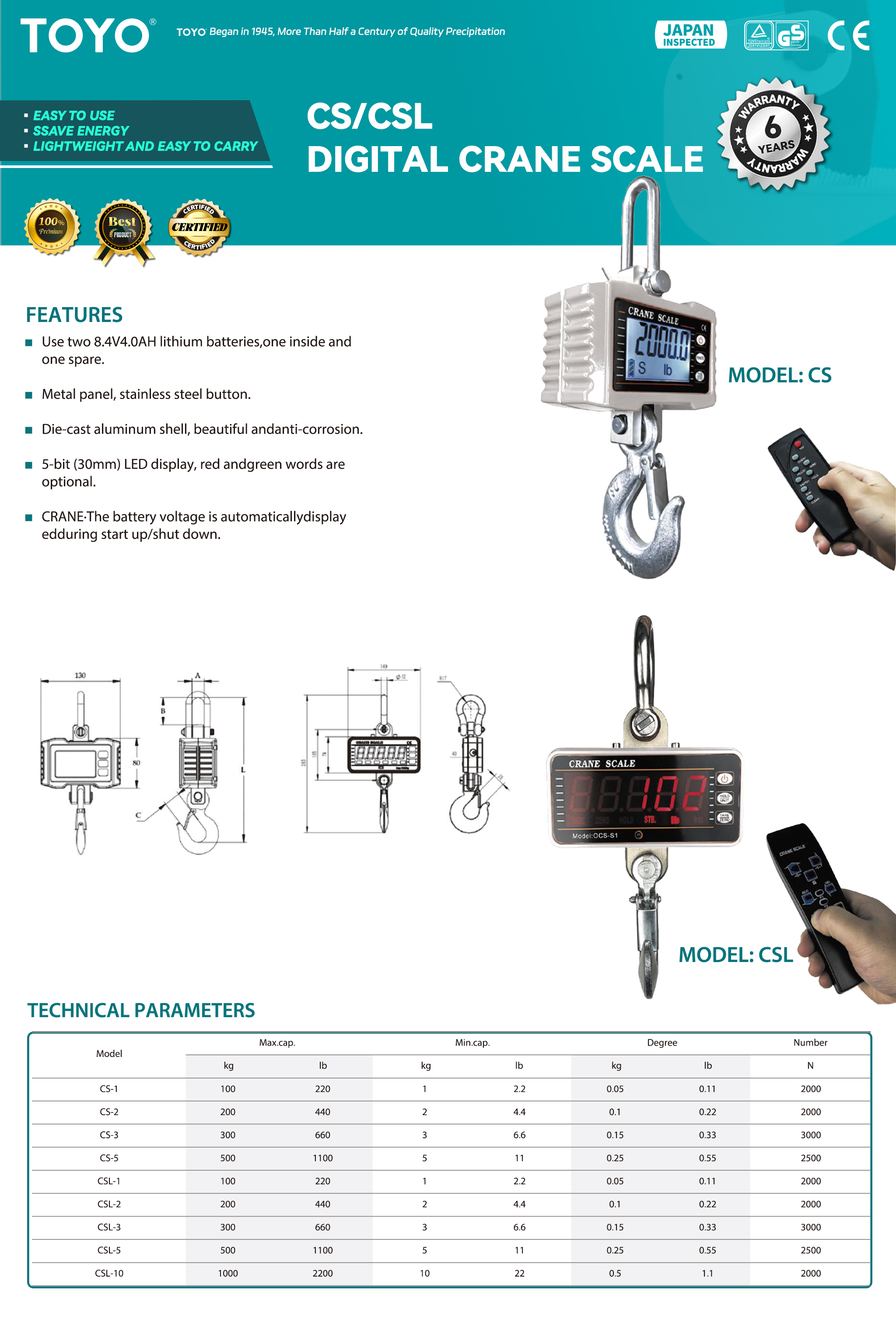 CS,CSL Scale Digital Crane（x)