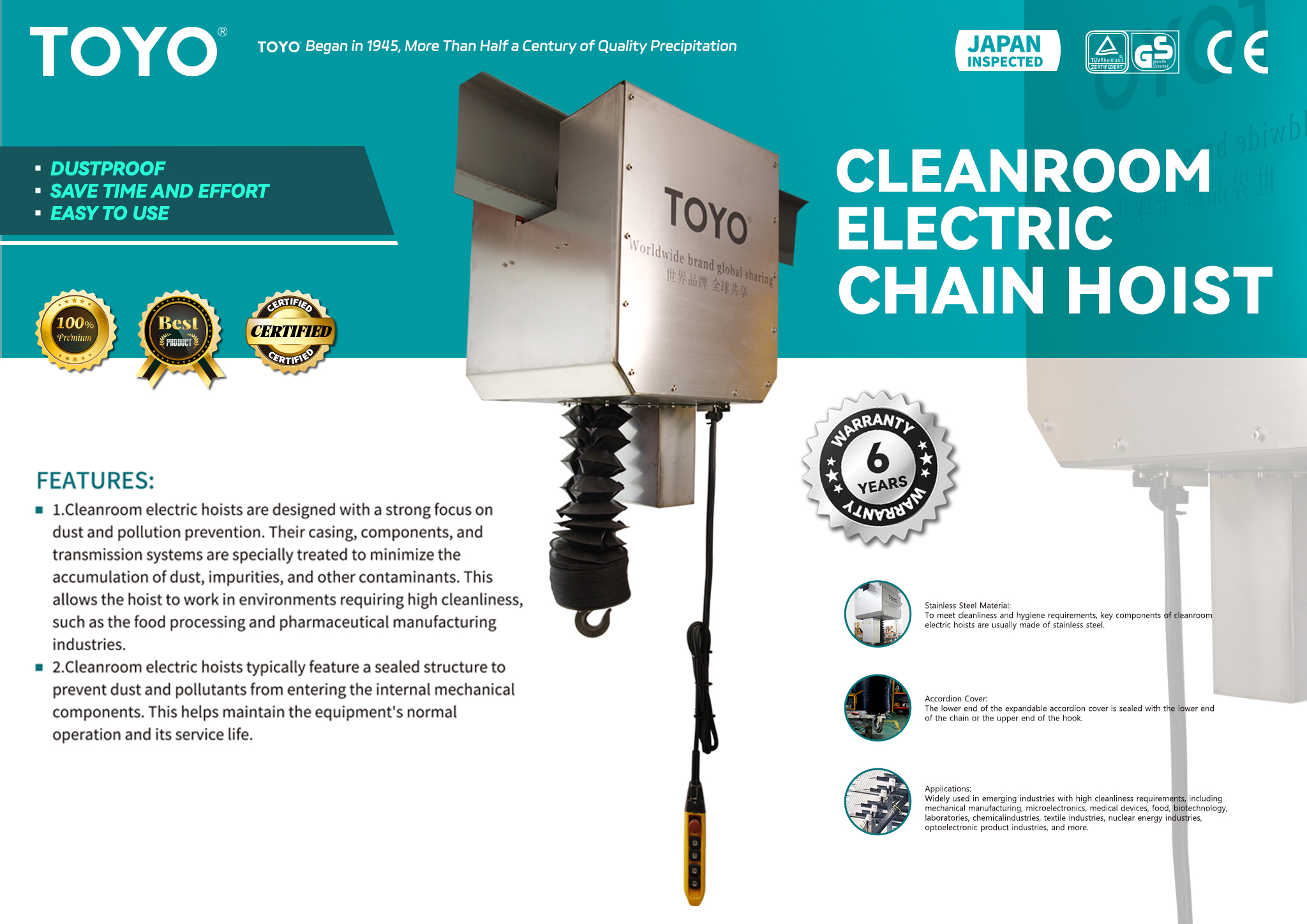Cleanroom Electric Chain Hoist(x)