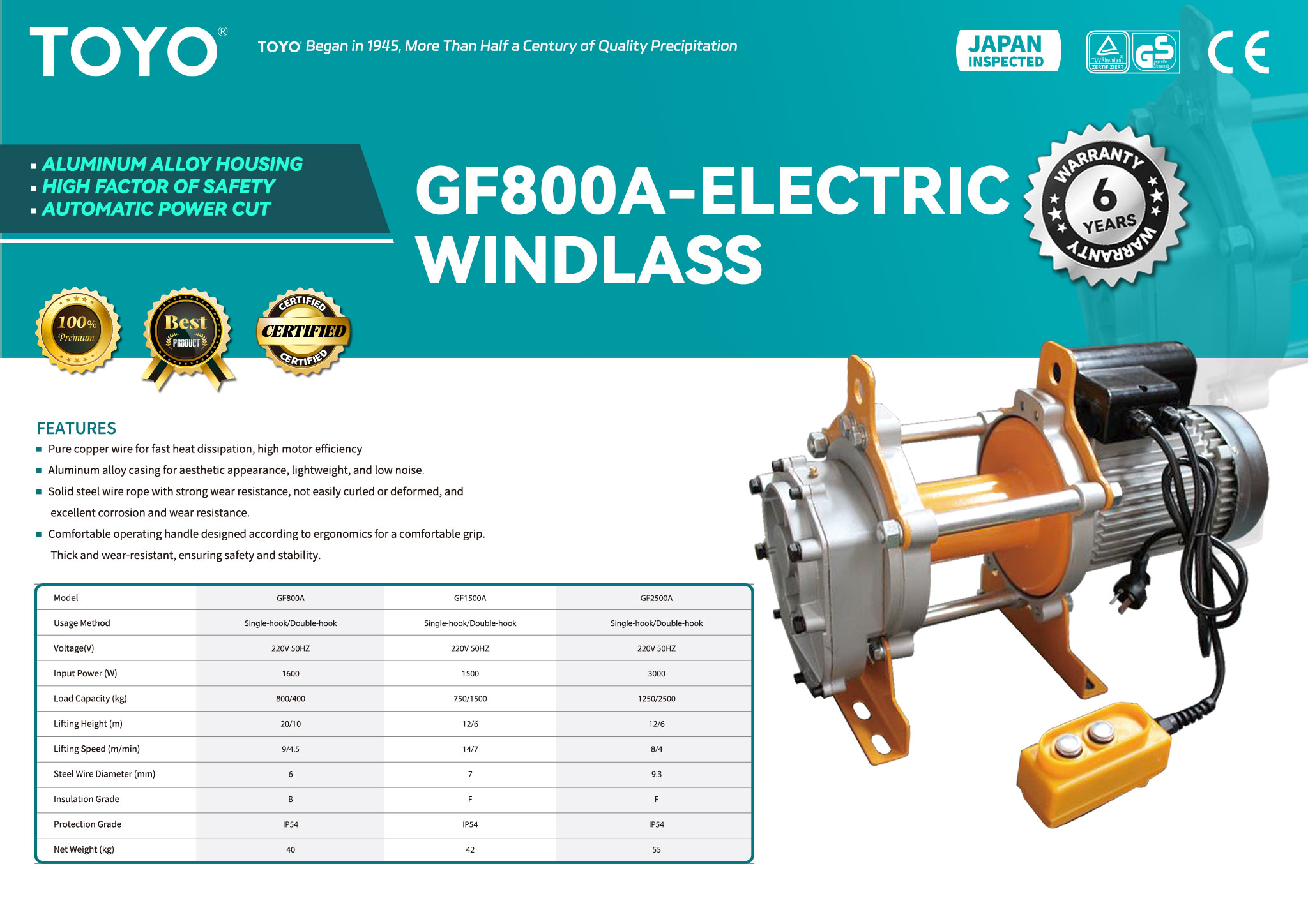 GF800A Fixed Eletric Winch(X)