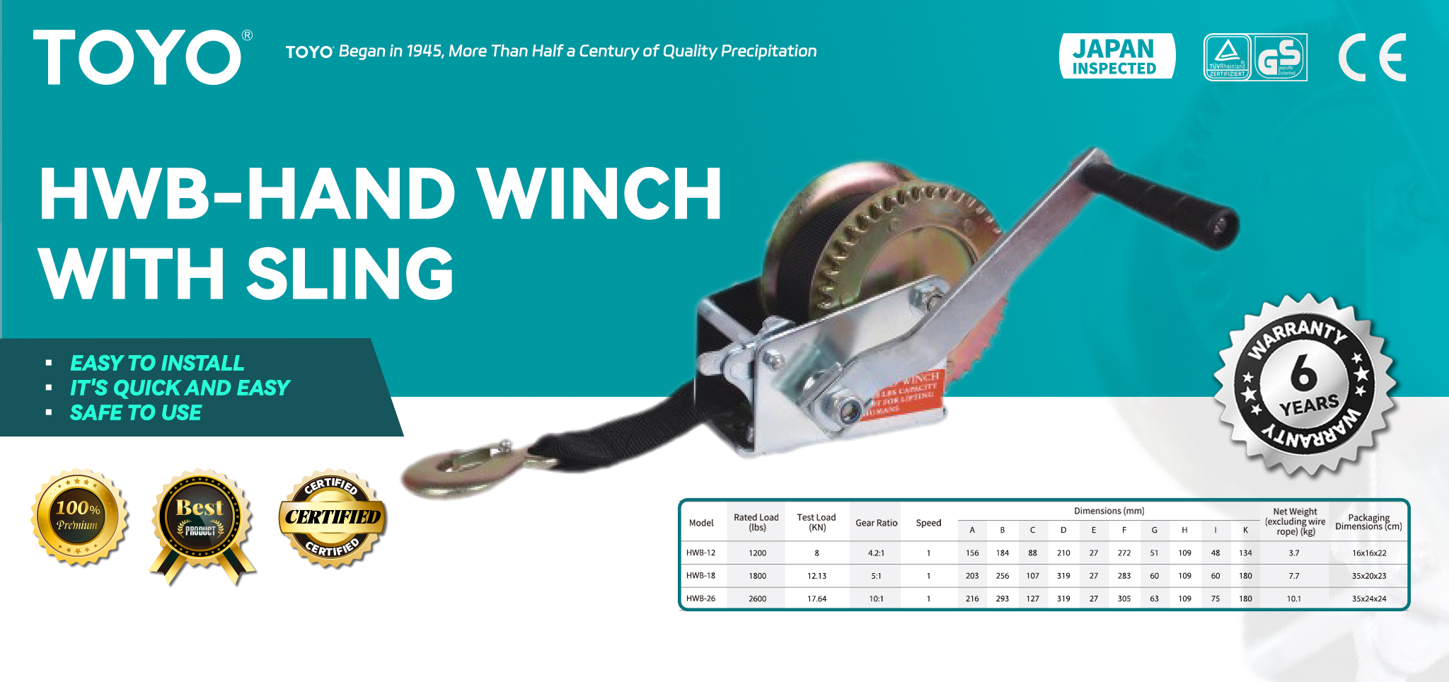 HWB-Hand Winch With Sling(x)