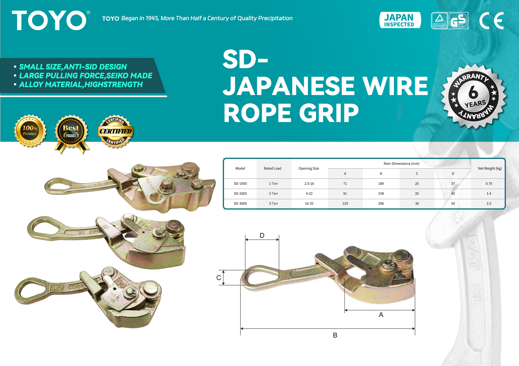 SD Japanese Wire Rope Grip(X)