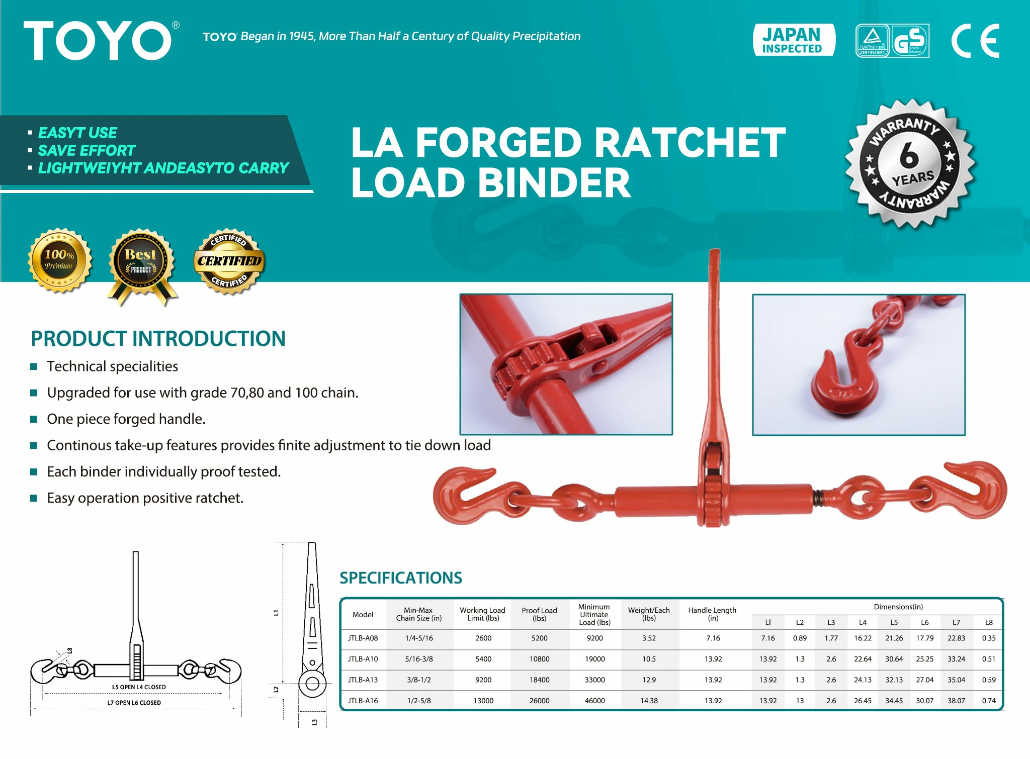 LA-Forged-Ratchet-Load-Binder