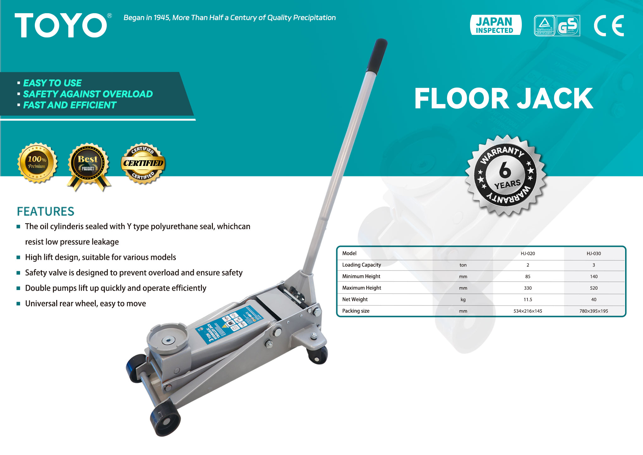 TOYO Floor Jack｜Reliable Hydraulic Lifting Solution for Automotive Applications
